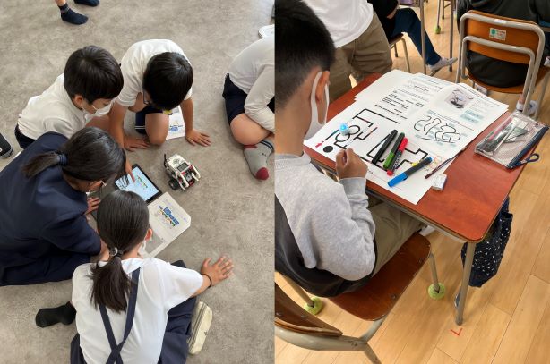 第1回目神村先生の授業ではオゾボットを、第３回目奥先生の授業ではLEGO EV3を使用しました
