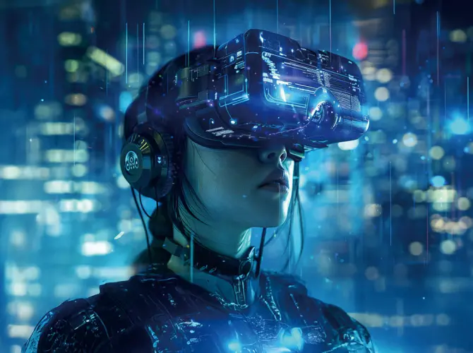 VRゴーグルをつけたイメージ写真