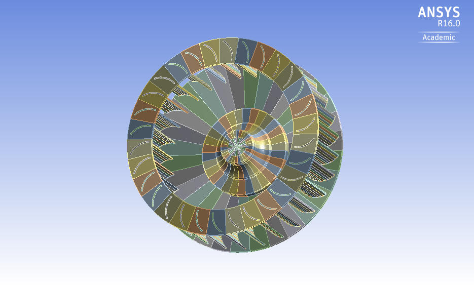 Finite element analysis model of a centrifugal blower
