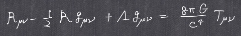 Einstein方程式。1行で書けるシンプルな法則ですが、この数式にさまざまな宇宙の神秘が宿っています。