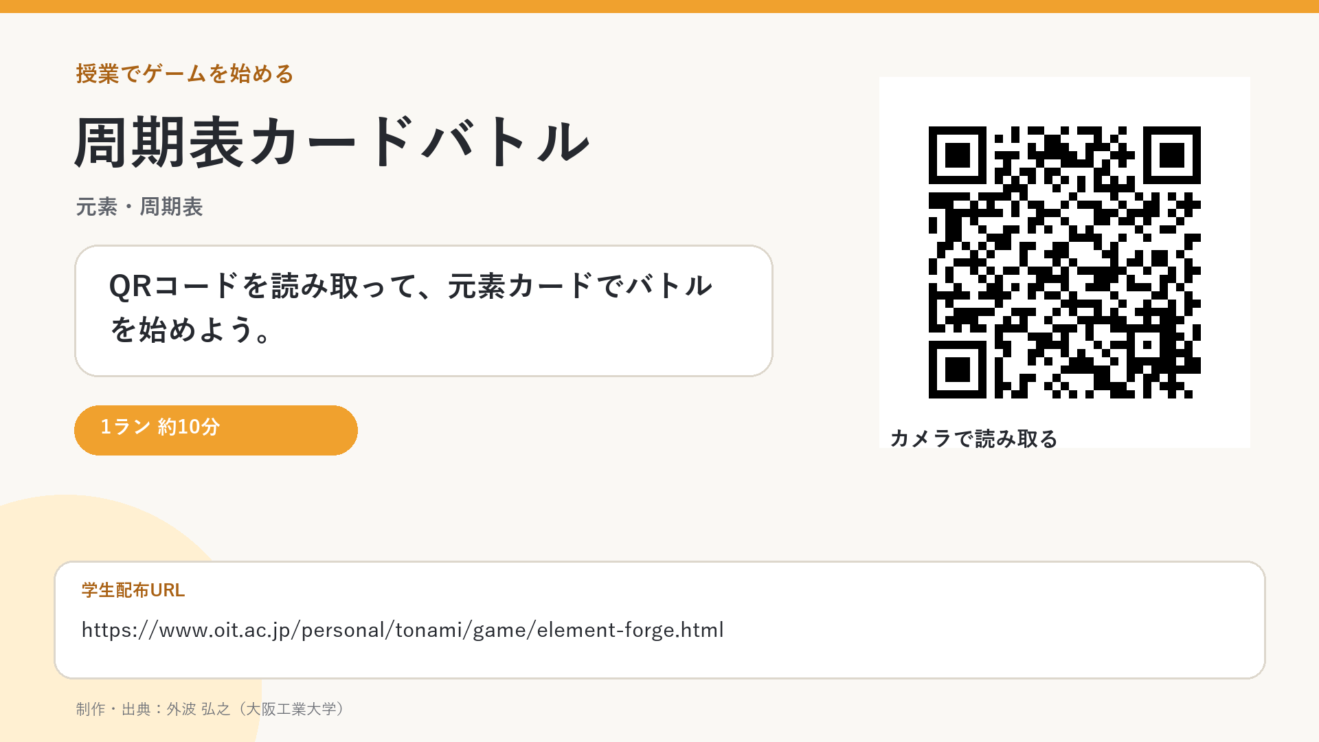 周期表カードバトルの授業投影用画像プレビュー