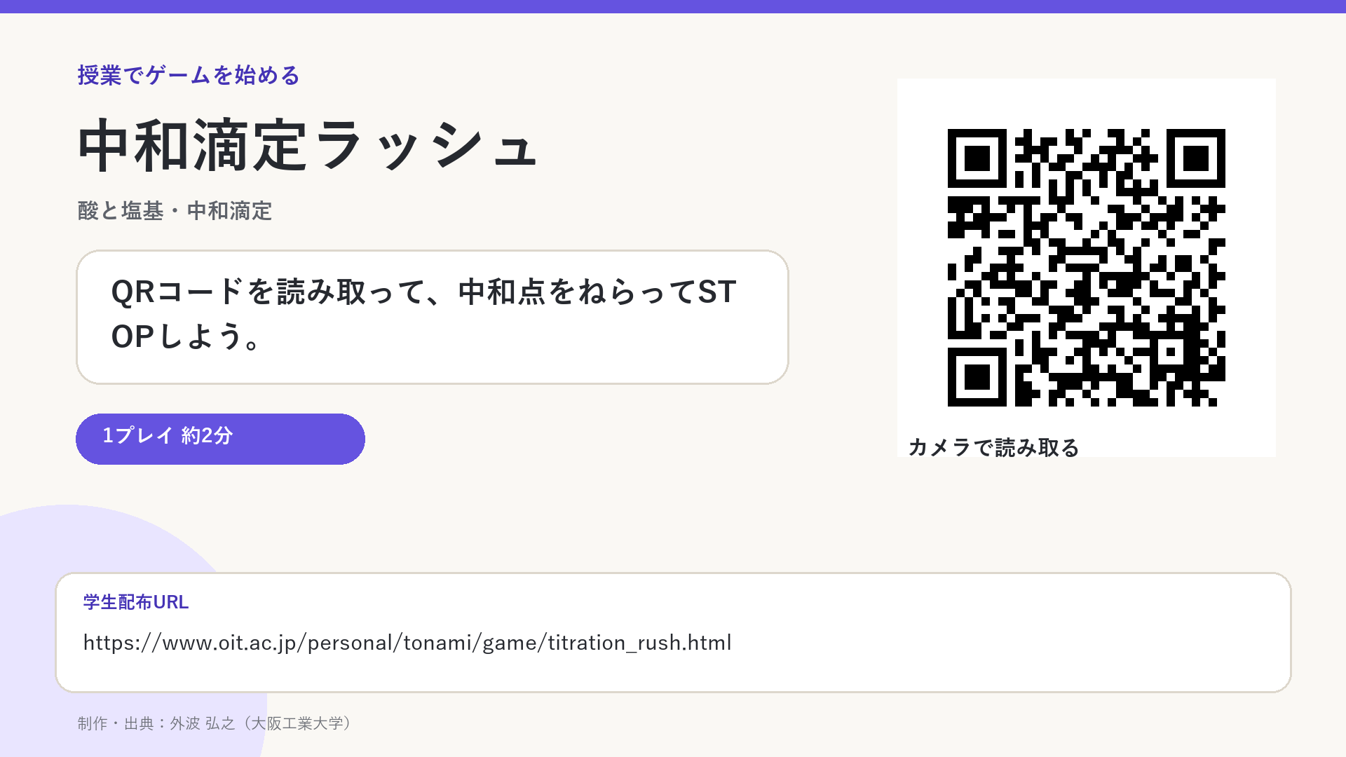 中和滴定ラッシュの授業投影用画像プレビュー